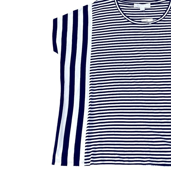 MICHAEL Michael Kors Blouse T-shirt Short/cap sleeves Stripes Navy blue White - Picture 5 of 8